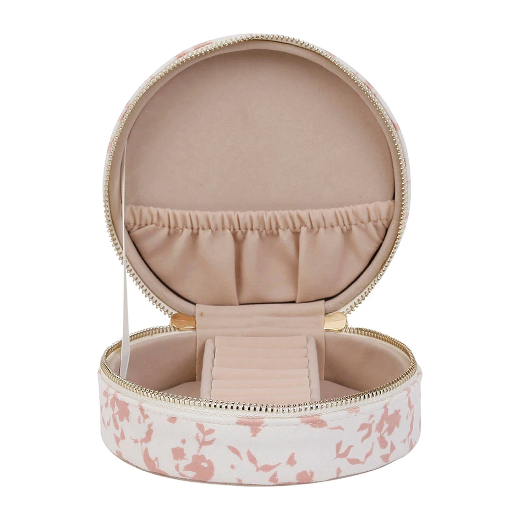 SEMA DESIGN Boite Bijoux Ronde Earth Notes Nude Et Blanc En Velours 4 SEMA DESIGN Boite Bijoux Ronde Earth Notes Nude Et Blanc En Velours – Image 2