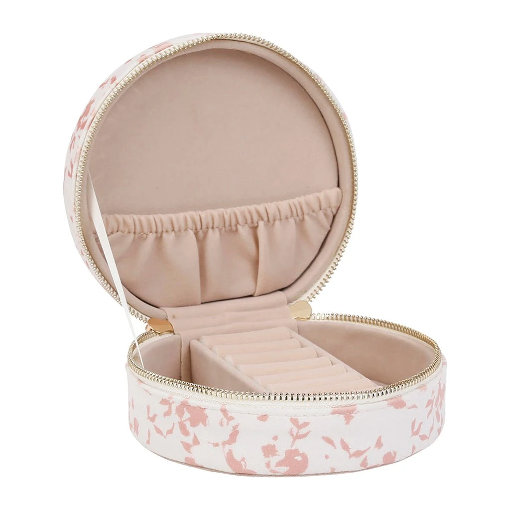 SEMA DESIGN Boite Bijoux Ronde Earth Notes Nude Et Blanc En Velours 5 SEMA DESIGN Boite Bijoux Ronde Earth Notes Nude Et Blanc En Velours – Image 3