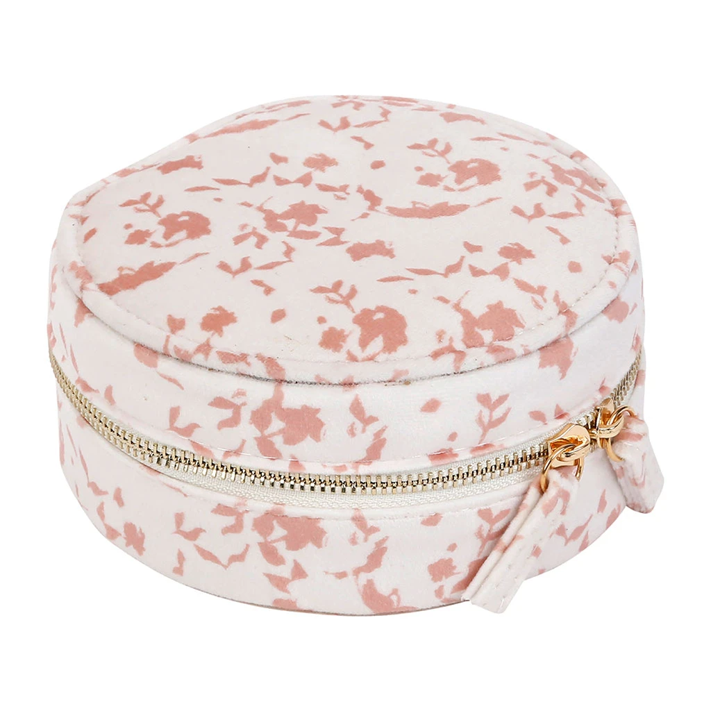 SEMA DESIGN Boite Bijoux Ronde Earth Notes Nude Et Blanc En Velours 6 SEMA DESIGN Boite Bijoux Ronde Earth Notes Nude Et Blanc En Velours – Image 4