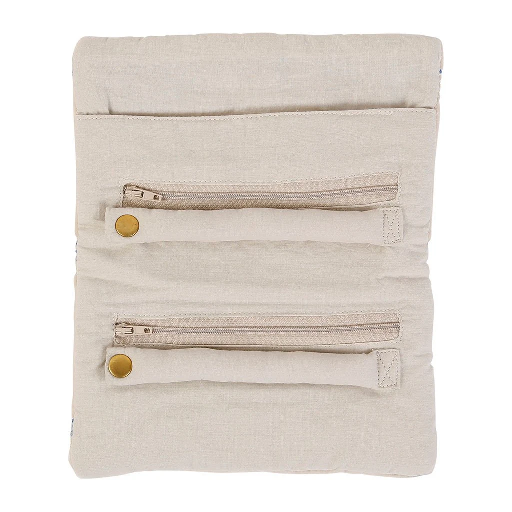 SEMA DESIGN Pochette Bijoux Voyage Visionnary Creme Oeil Indigo 20x24cm Velours Coton 6 SEMA DESIGN Pochette Bijoux Voyage Visionnary Creme Oeil Indigo 20x24cm Velours Coton – Image 4