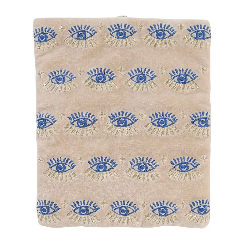SEMA DESIGN Pochette Bijoux Voyage Visionnary Creme Oeil Indigo 20x24cm Velours Coton 7 SEMA DESIGN Pochette Bijoux Voyage Visionnary Creme Oeil Indigo 20x24cm Velours Coton – Image 5
