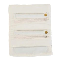 SEMA DESIGN Pochette Bijoux Voyage Tropic'art Creme Touche Emeraude 20x24cm En Velours Coton -Kaemingk Magasin 75878 DET02 WEB