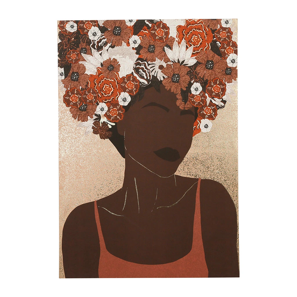 SEMA DESIGN Tableau Turban Fleuri Terra 70x100cm 3 SEMA DESIGN Tableau Turban Fleuri Terra 70x100cm