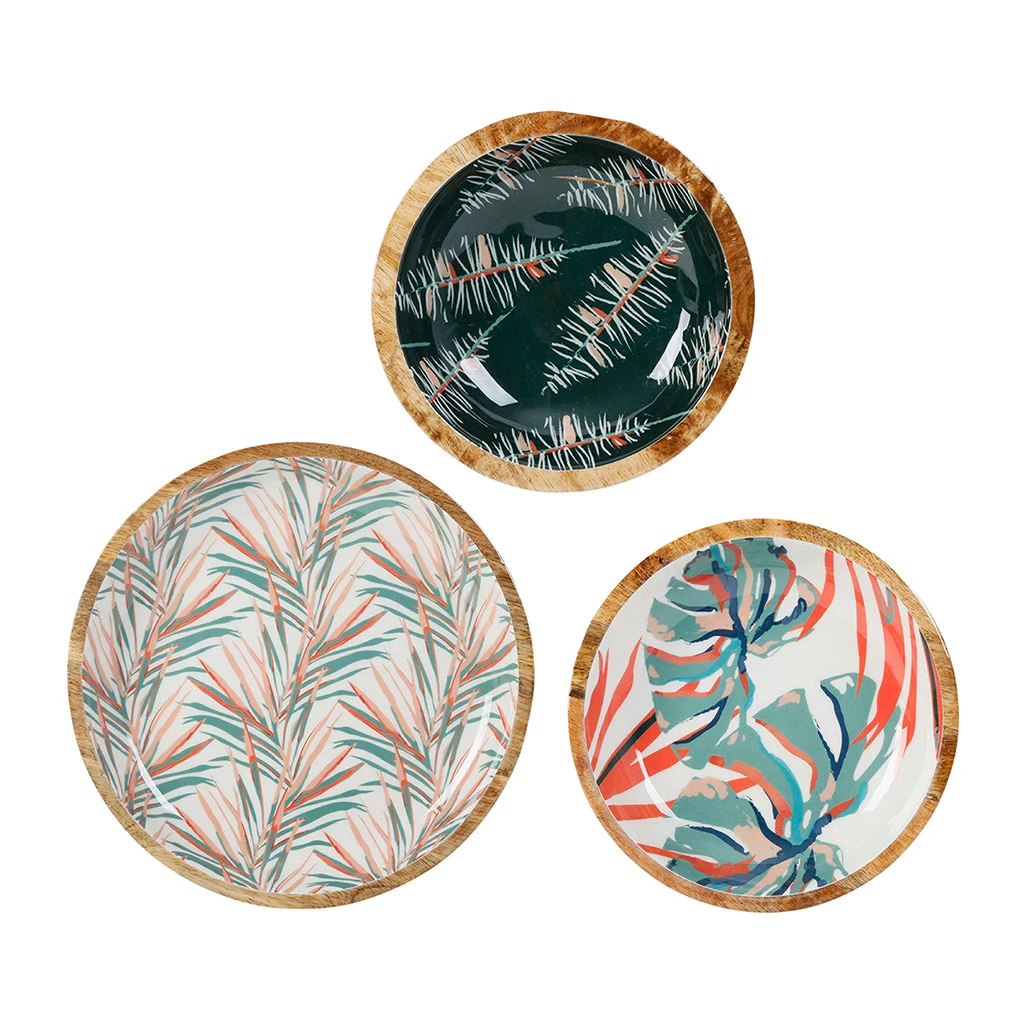SEMA DESIGN Coupe (lot De 3) Tropic'art Multicolore En Manguier 3 SEMA DESIGN Coupe (lot De 3) Tropic'art Multicolore En Manguier