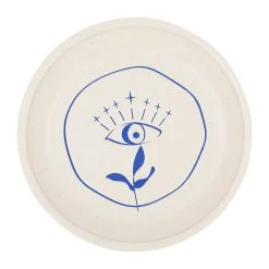 SEMA DESIGN Vide Poche Visionnary Creme Et Indigo D17.5cm En Gres