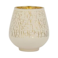 SEMA DESIGN Photophore Ligne Creme+dore D9xh9.5cm Verre