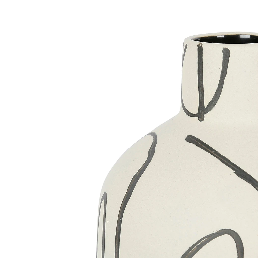 SEMA DESIGN Vase Ligne Blanc Casse D12xh25cm Gres 4 SEMA DESIGN Vase Ligne Blanc Casse D12xh25cm Gres – Image 2