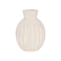 SEMA DESIGN Vase Rond Pour Fleurs Séchées Creme - Paulownia