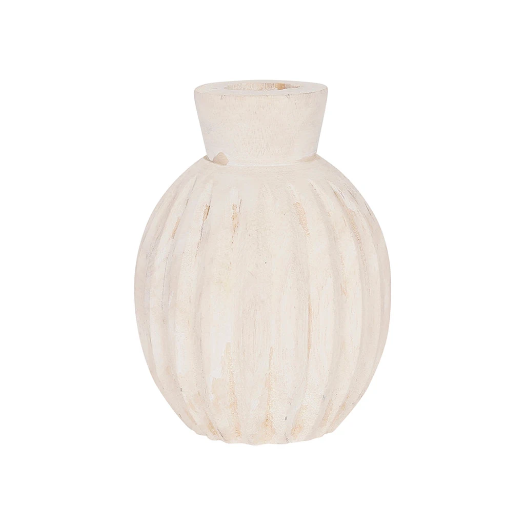 SEMA DESIGN Vase Rond Pour Fleurs Séchées Creme - Paulownia 3 SEMA DESIGN Vase Rond Pour Fleurs Séchées Creme - Paulownia