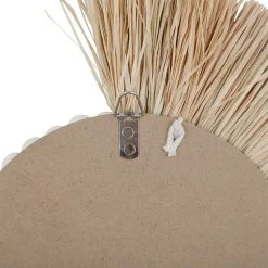 SEMA DESIGN Miroir Rond Asymétrique En Raphia - Blue Sand -Kaemingk Magasin 76748 DET02 WEB