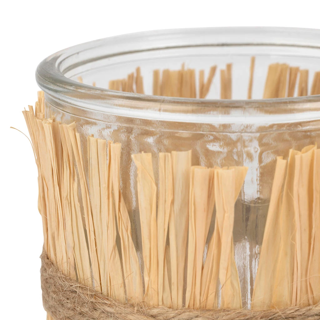 SEMA DESIGN Photophore En Verre Et Raphia Naturel 4 SEMA DESIGN Photophore En Verre Et Raphia Naturel – Image 2