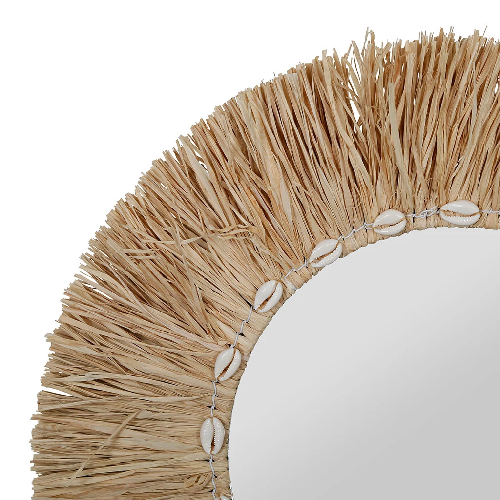 SEMA DESIGN Miroir Rond En Raphia Naturel D52cm - Cauri 4 SEMA DESIGN Miroir Rond En Raphia Naturel D52cm - Cauri – Image 2