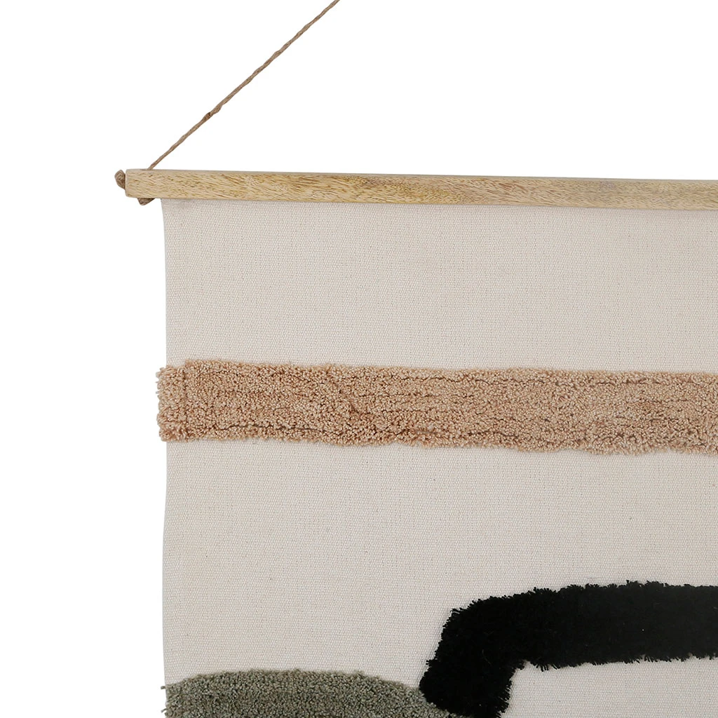 SEMA DESIGN Toile Tuftée écru, Brun Et Sauge En Coton -terre Brulee 4 SEMA DESIGN Toile Tuftée écru, Brun Et Sauge En Coton -terre Brulee – Image 2