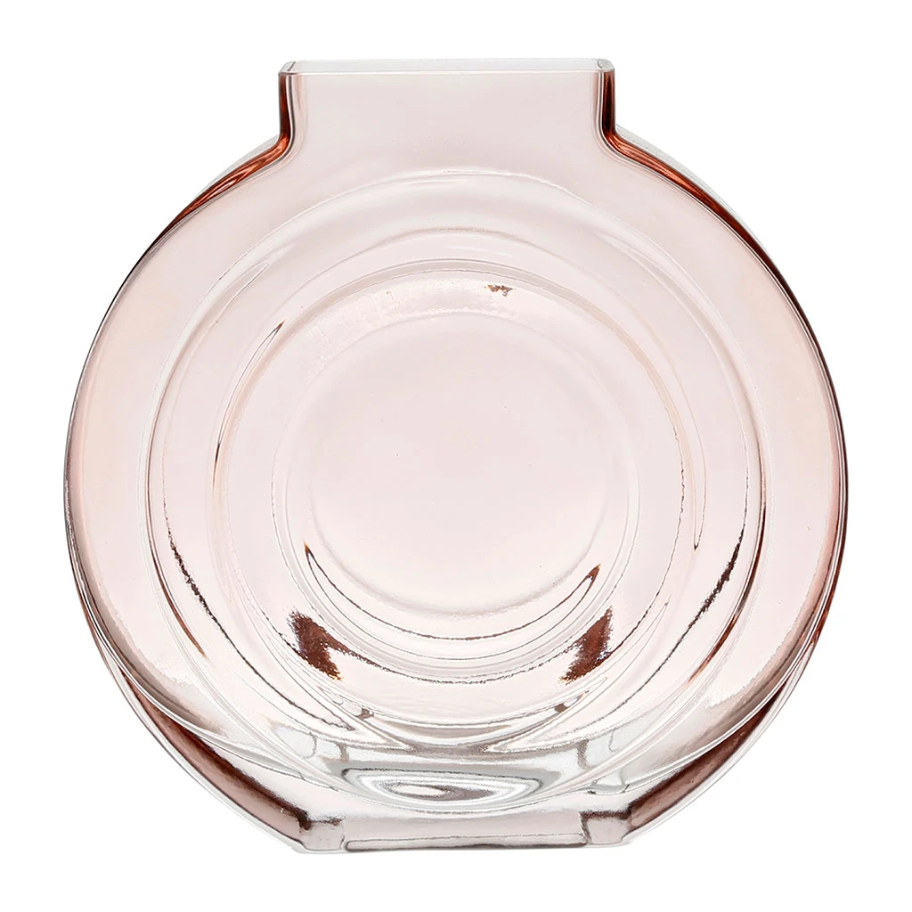 SEMA DESIGN Vase Rond Rose Pale En Verre - Retro 3 SEMA DESIGN Vase Rond Rose Pale En Verre - Retro