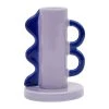 SEMA DESIGN Bougeoir Bleu Et Parme En Gres - Funny -Kaemingk Magasin 76949 DEB WEB