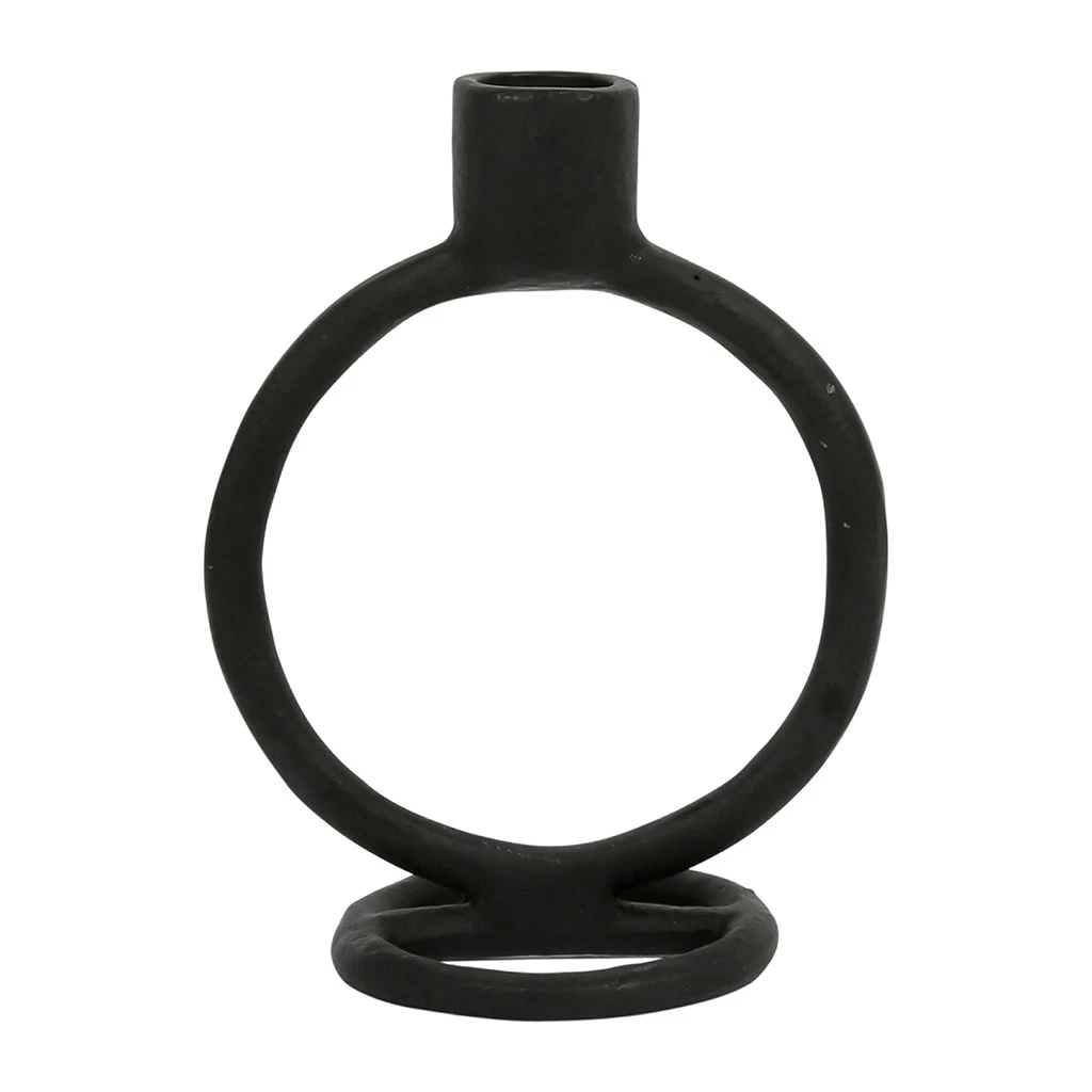 SEMA DESIGN Bougeoir Rond En Aluminium Noir - Terre Brulée 3 SEMA DESIGN Bougeoir Rond En Aluminium Noir - Terre Brulée