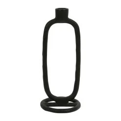 SEMA DESIGN Bougeoir Ovale En Aluminium Noir - Terre Brulee