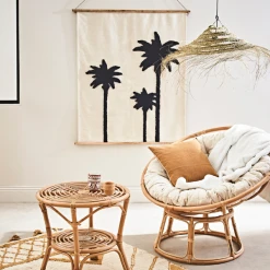 SEMA DESIGN Toile Tuftée Palmea Ecru Et Noir 100x120 7 SEMA DESIGN Toile Tuftée Palmea Ecru Et Noir 100x120 -Kaemingk Magasin 8152d toile tuftee ecru avec motifs de palmiers noir