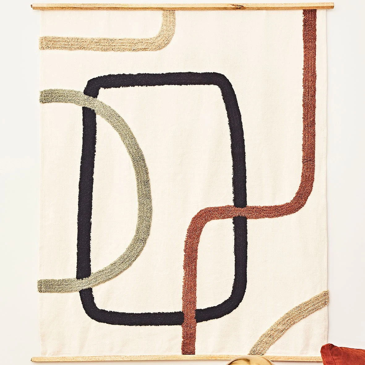 SEMA DESIGN Toile Tuftée écru, Brun Et Sauge En Coton -terre Brulee 5 SEMA DESIGN Toile Tuftée écru, Brun Et Sauge En Coton -terre Brulee – Image 3