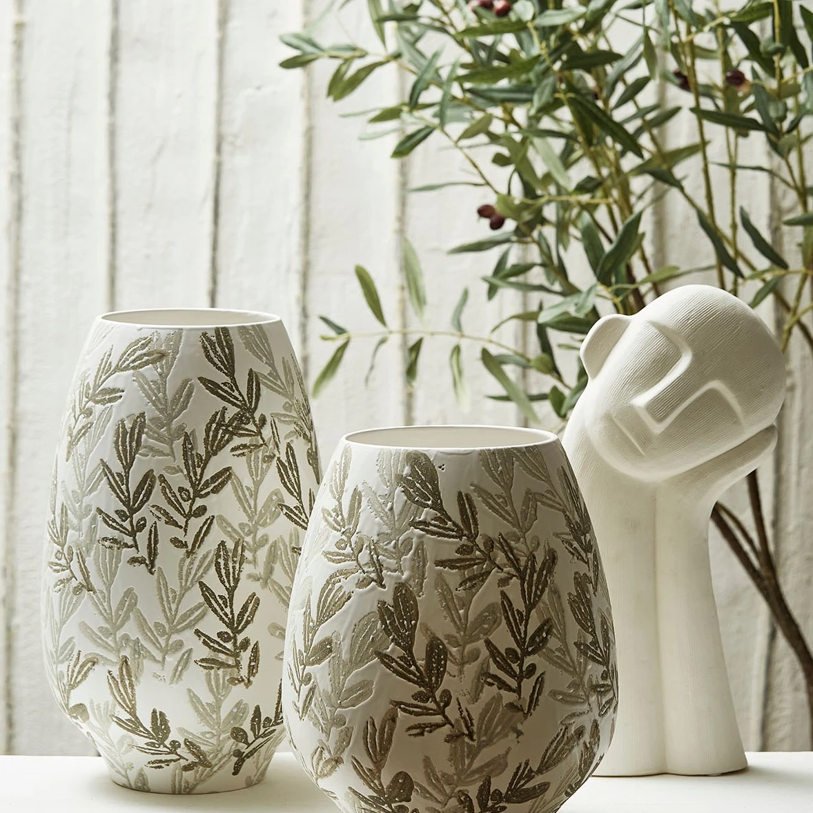 Côté Table Deco Visage Maceio Blanc Casse 20x12xh38cm Gres 8 Côté Table Deco Visage Maceio Blanc Casse 20x12xh38cm Gres – Image 6