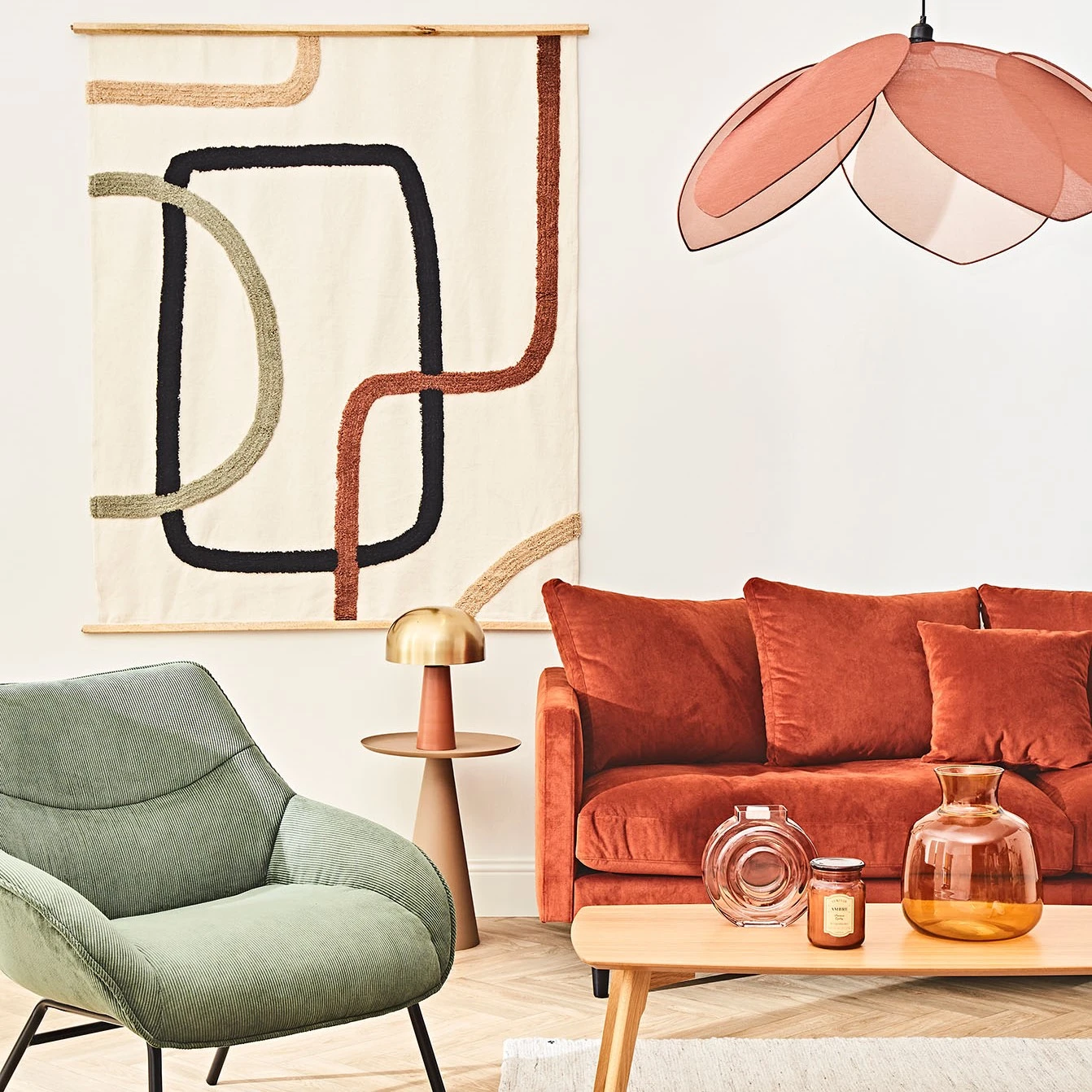 SEMA DESIGN Toile Tuftée écru, Brun Et Sauge En Coton -terre Brulee 6 SEMA DESIGN Toile Tuftée écru, Brun Et Sauge En Coton -terre Brulee – Image 4