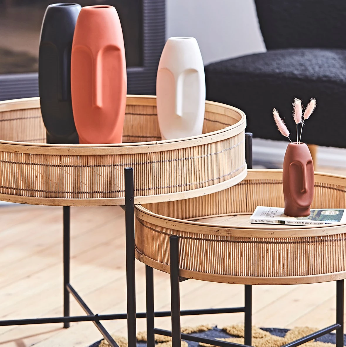 SEMA DESIGN Vase Face Noir 11.5X10.5Xh31Cm Gres 4 SEMA DESIGN Vase Face Noir 11.5X10.5Xh31Cm Gres – Image 2