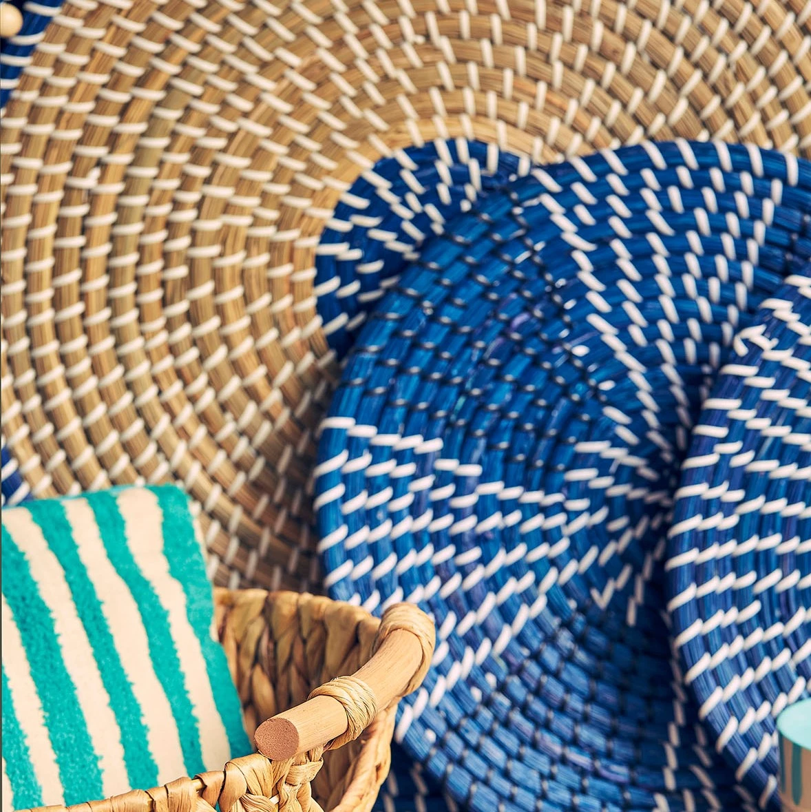 Jardin D'Ulysse Deco Murale X3 Un été A La Mer Bleu En Jonc De Mer 8 Jardin D'Ulysse Deco Murale X3 Un été A La Mer Bleu En Jonc De Mer – Image 6