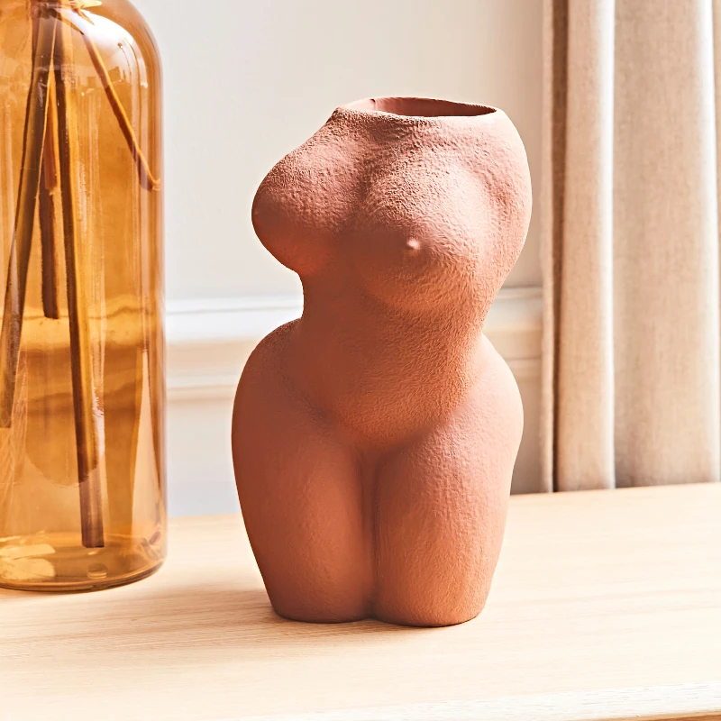 Pt' Cache-pot Lady En Polyresine Terracotta 19x24xh33.5cm 8 Pt' Cache-pot Lady En Polyresine Terracotta 19x24xh33.5cm – Image 6