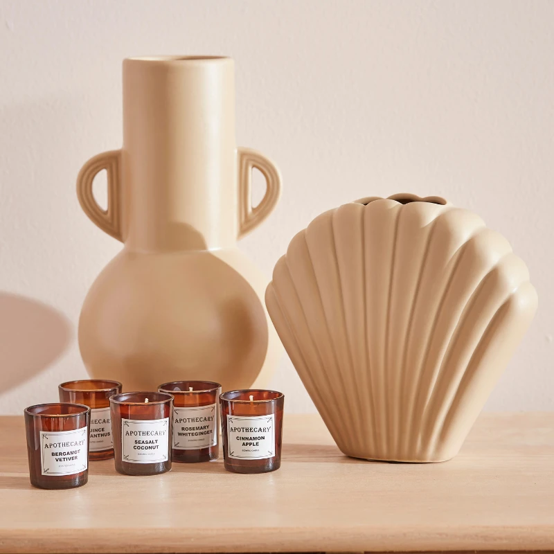 Opjet Vase Coquillage En Ceramique Beige - H18cm 4 Opjet Vase Coquillage En Ceramique Beige - H18cm – Image 2