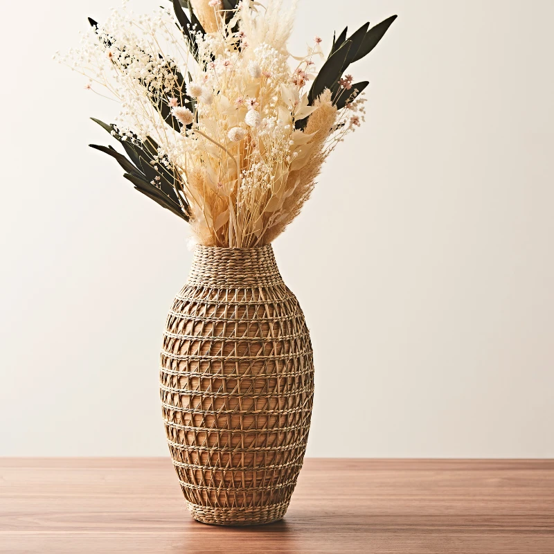 Opjet Vase Hugo En Bambou Et Paille - H34cm 4 Opjet Vase Hugo En Bambou Et Paille - H34cm – Image 2